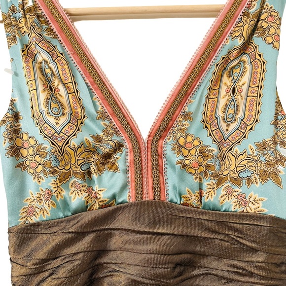 ANTHROPOLOGIE Phoebe Silk Brocade Midi Dress  Size 2 - Picture 5 of 9